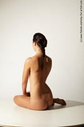 Nude Woman Multiracial Sitting poses - ALL Slim long brown Sitting poses - simple Pinup